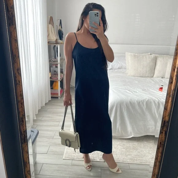 J.Crew Navy Blue Mid-length slip dress - Picture 2 of 5